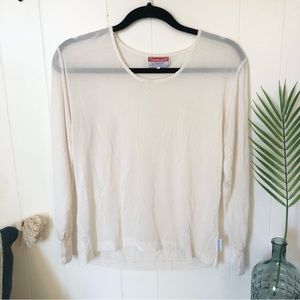 Thermasilk by Terramar vintage long sleeve sheer Silk shirt base layer top Sz L
